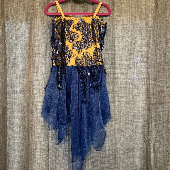 Gorgeous blue and beige lyrical costume with head piece. Medium child - Picture 2 of 8